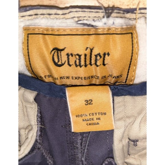 NWT Trailer Cargo Shorts Mens Sz 32 Heavy Duty Cotton Khaki Blue Drawstring - Picture 7 of 10